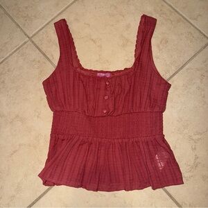 Miami Red Sleeveless Blouse